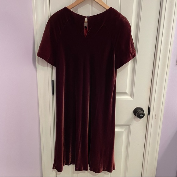 Vintage 90’s Liz Claiborne Rust Velvet A-line Dress - Picture 2 of 4